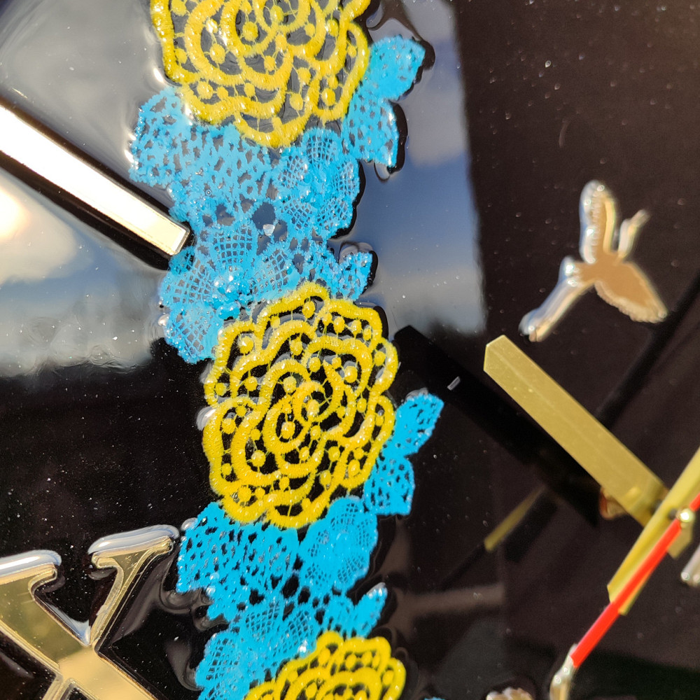 Годинник настінний 40 см з епоксидної смоли Дніпро - фото 4