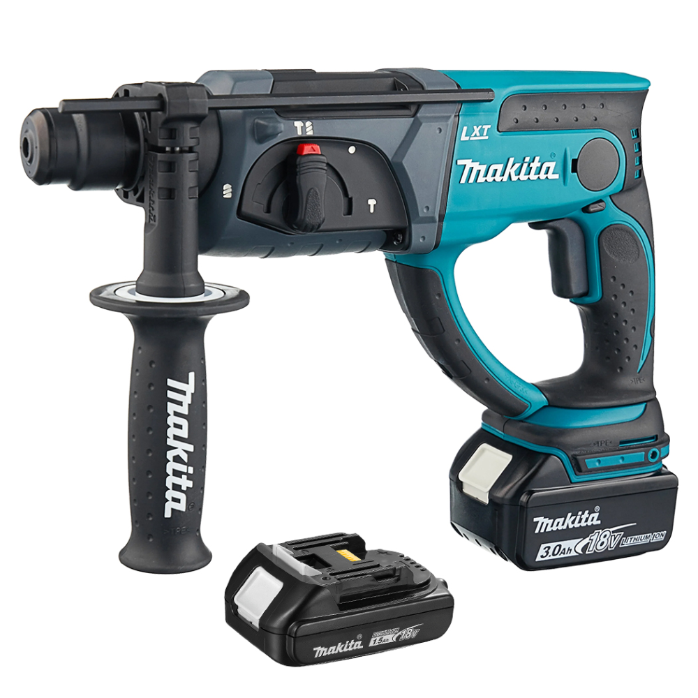 Професійний акумуляторний перфоратор  Makita DHR202RX4 : з АКБ 2шт-18V 3 Аг + 1,5 Аг, 2 Дж Київ - фото 1