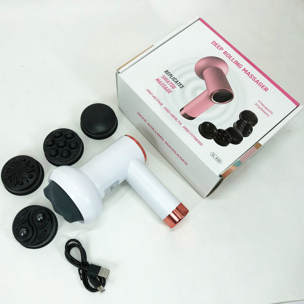 Ручной массажер для шеи и тела Deep Rolling Massager, Профессиональный массажер пистолет NA-62 Львов - изображение 13