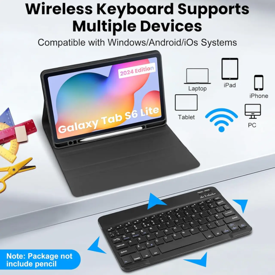 Чохол-клавіатура для Samsung Galaxy Tab S6 Lite 2024/2022/2020 10.4", Bluetooth, зі знімною клавіатурою та тримачем S-Pen Київ