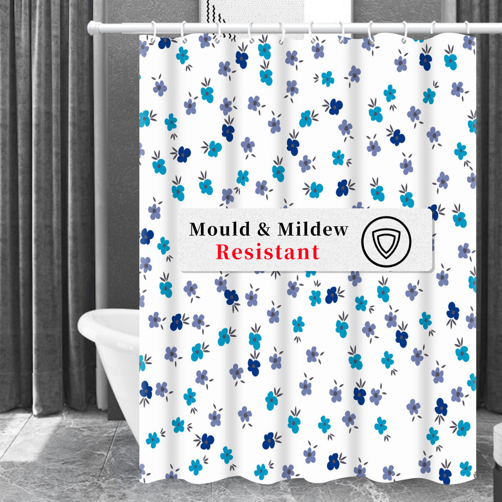 Шторка для ванны из полиэстера водонепроницаемая Bathlux 180x180 см с кольцами, занавеска для ванной комнаты Каменец-Подольский - изображение 2