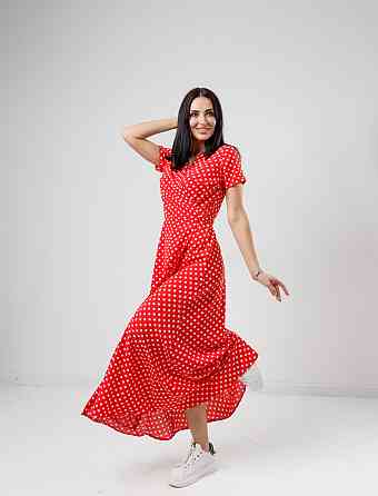 Летнее платье в пол Кайли 44, Красный Киев