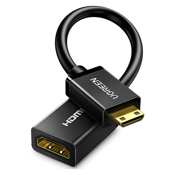 Перехідник UGreen Mini HDMI to HDMI Female Adapter Cable 15845 (Чорний, 0.5м) Миколаїв - фото 1