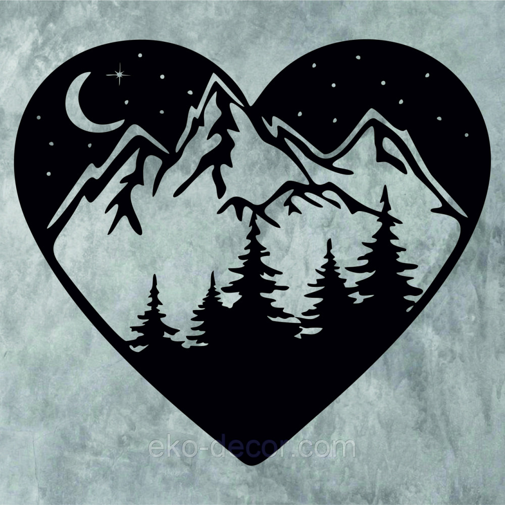 Декоративне настінне Панно «Серце» Декор на стіну 110*98 см, Чорний Київ - фото 6