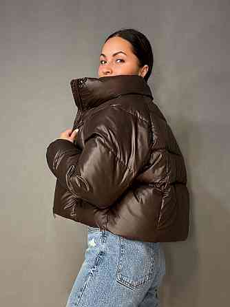 Куртка жіноча Lady Yep 30083 пуффер коротка глянцева коричнева, коричневий, L Київ