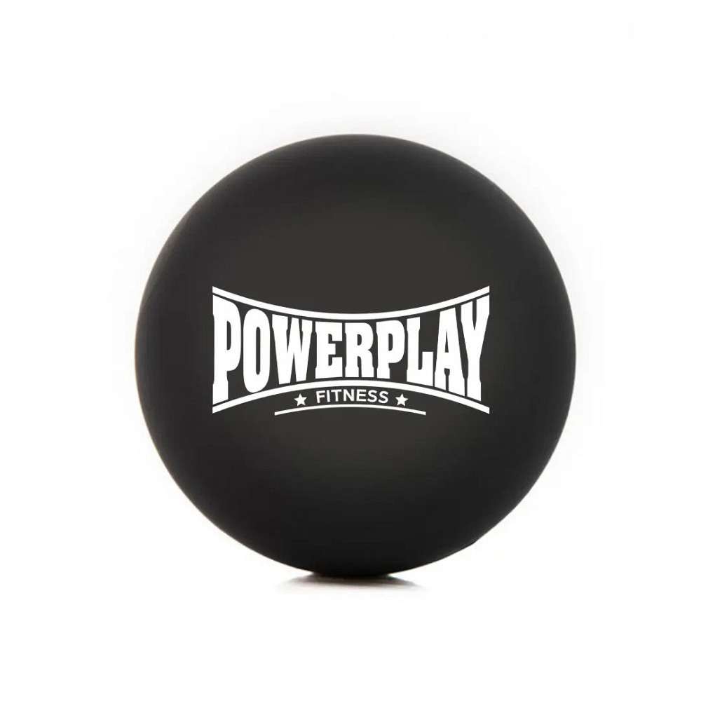 Масажний силіконовий м'яч PowerPlay PP-4354 Silicone Lacrosse Ball (6.3см.) Чорний Луцьк - фото 1