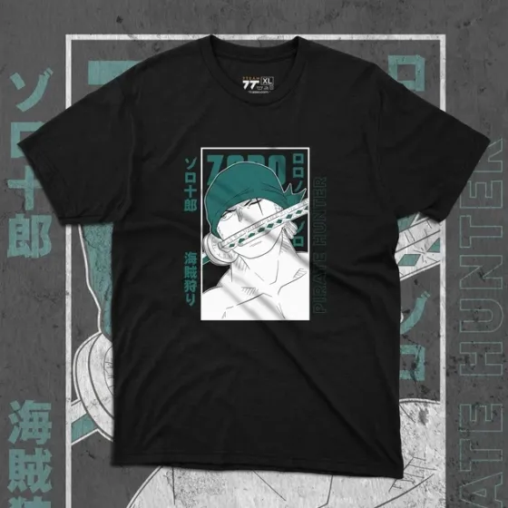 Футболка чоловіча з  принтом Ван Пис Zoro Black Розмір 48 Anime0195 Дніпро