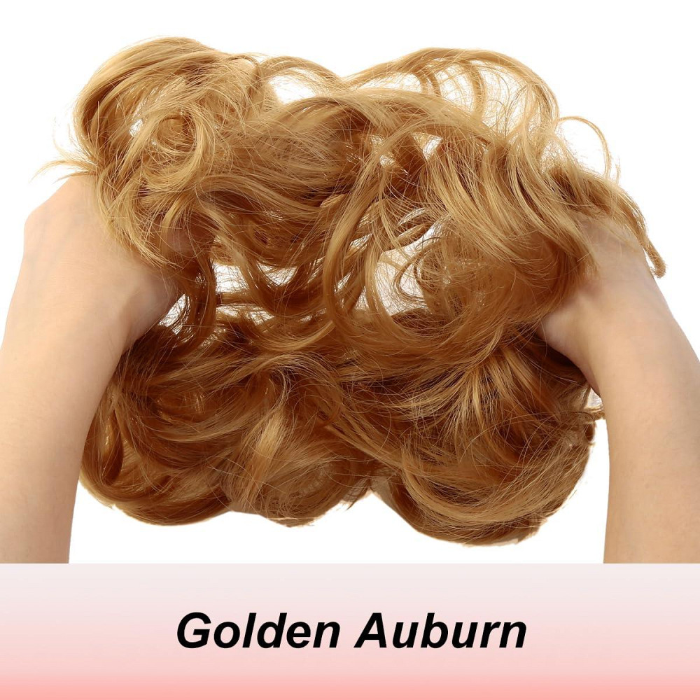 Пучок-накладка JJstar Golden Chestnut Brown великий кудрявий з еластичною стрічкою для хвоста 55г натуральний каштановий Київ - фото 4