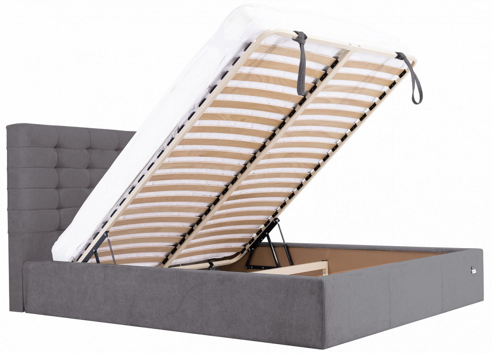 Кровать Двуспальная Erika VIP 160 х 200 см Мисти Dark Grey С дополнительной металлической цельносварной рамой Темно-серый Днепр - изображение 14