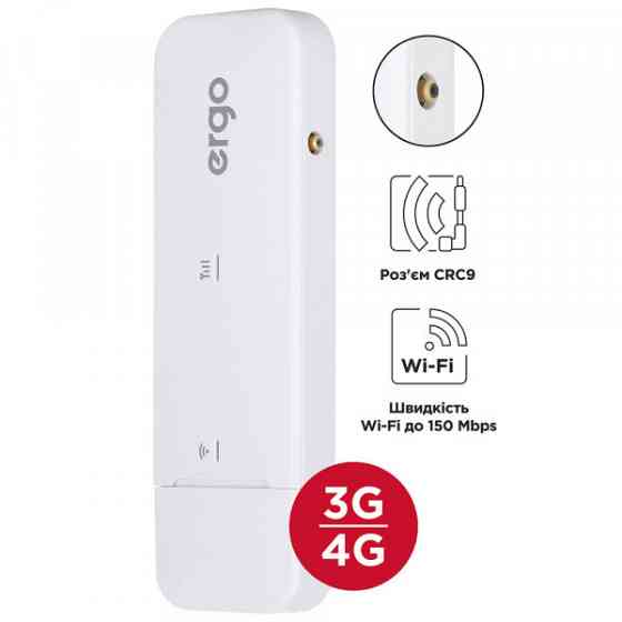 Маршрутизатор мобільний WIFI роутер ERGO W02-CRC9 3G/4G (cat4) USB Wi-Fi router +ant.connector (ERGO W02-CRC9) Київ
