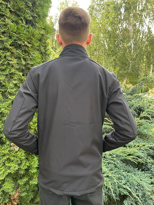 Водонепроницаемая мужская куртка из материала Soft Shell (Черная) XL Киев - изображение 5