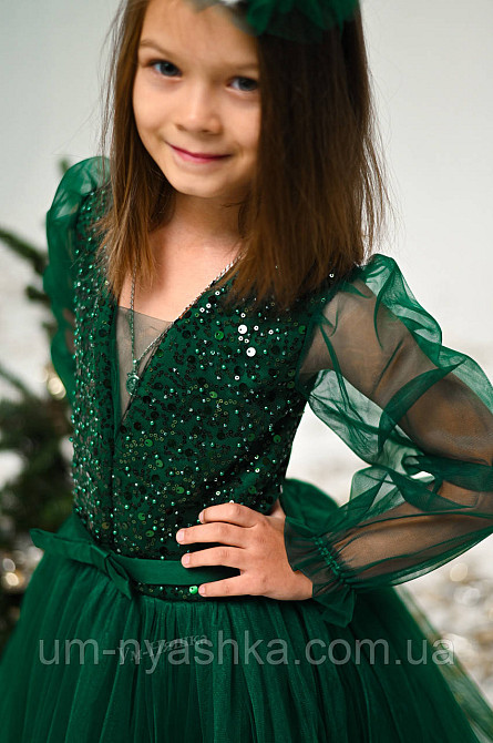 Зелене пишне плаття з рукавами Кривий Ріг - фото 8