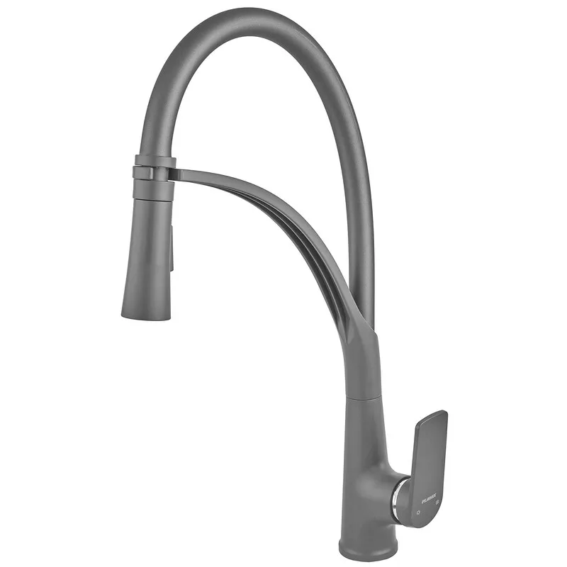 Змішувач для кухні Plamix Lucas-017 SET Graphite Refl.Grey з підведенням  (PM0723) ( 17089 ) Харків - фото 1