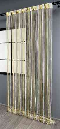 Шторы-нити с люрексом Бежевый с молочным 300х300см 1 шт (61-082) Киев