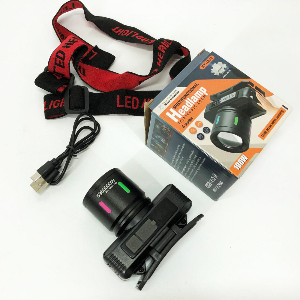 Налобний ліхтар bailong KX-1832-TG, Потужний акумуляторний налобний ліхтарик, Ліхтарик налобник DF-43 Львів - фото 16