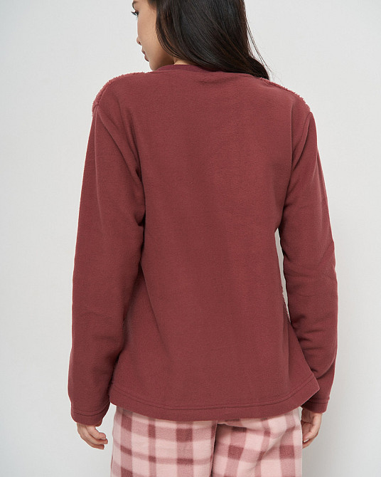 Піжама жіноча зі штанами Велюрсофт+Фліс — бордовий з ведмедем Lady Secret 94110 XL Київ - фото 8