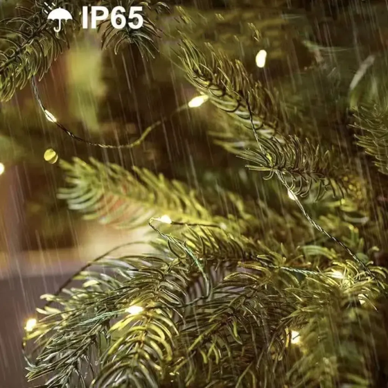 Гирлянда светодиодная Роса 200м 2000 Led от сети на зеленой проволоке + пульт ДУ (Теплый белый) Киев