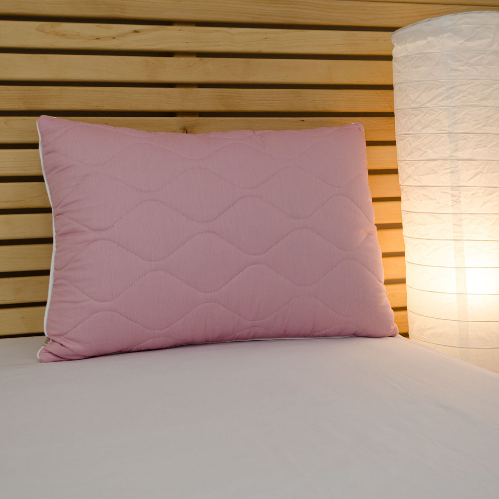 Подушка конопляна стьобана YouStar 50х70 см чохол 100% бавовна Сатин (Рожевий) Суми - фото 1