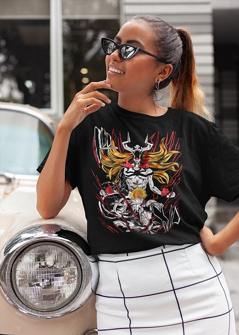 Футболка з аніме принтом Бліч оверсайз (S/M/L) Чорний AnimeJ0455 Дніпро - фото 3