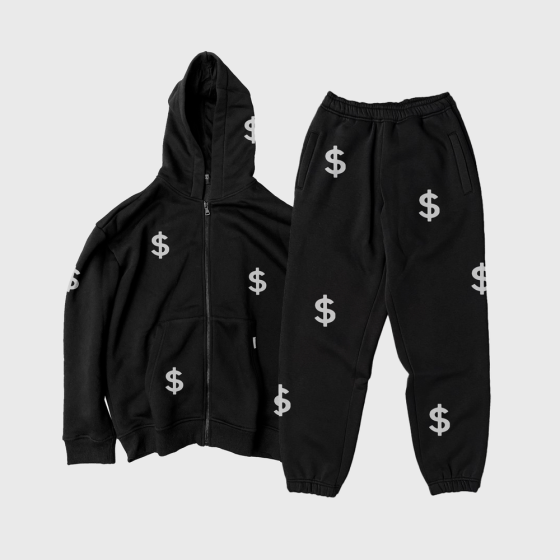 Спортивний зіп костюм з рефлективними доларами | зіп худі + джогери L, Бежевий Чернівці