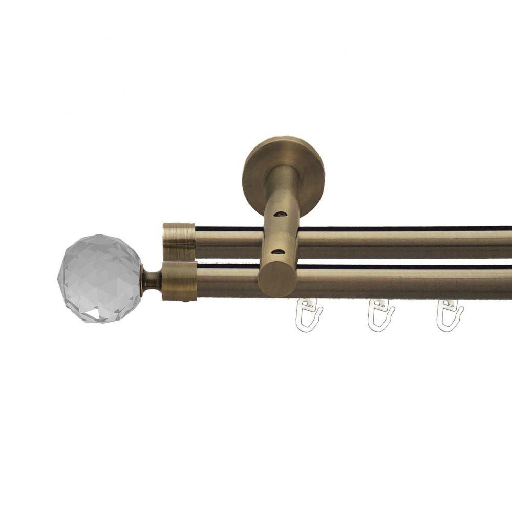 Карниз Orvit Люміера металевий дворядний реверсивний профільна труба  Антик 19\19 мм 240 см (7219377) Львов - изображение 1