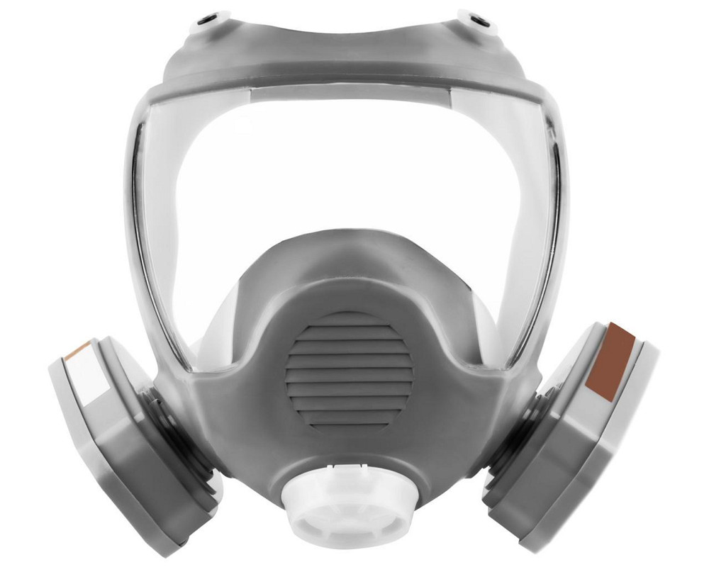 Полнолицевая маска с 2-мя химическими фильтрами трапеция А1 крепление фильтра резьба аналог Сталкер- Полтава - фото 1