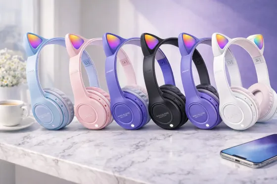Беспроводные наушники с кошачьими ушками и лед подсветкой Cat Ear Y47 Led, Bluetooth наушники с микрофоном Коломыя