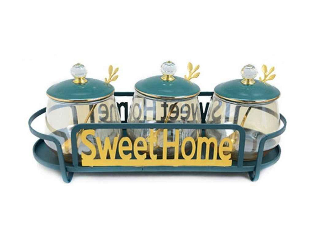 Банка на підставці 300мл Sweet Home 4пр/наб YG00934-5 ТМ STENSON Київ - фото 1