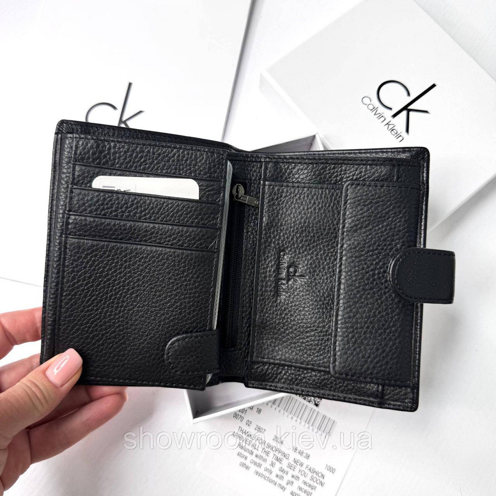 Шкіряний чоловічий брендовий гаманець на кнопці Ск (6602) Київ - фото 8