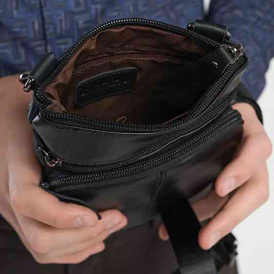 Мужская сумка из натуральной итальянской кожи флотар – 5 карманов, прочная фурнитура RW-38 Львов