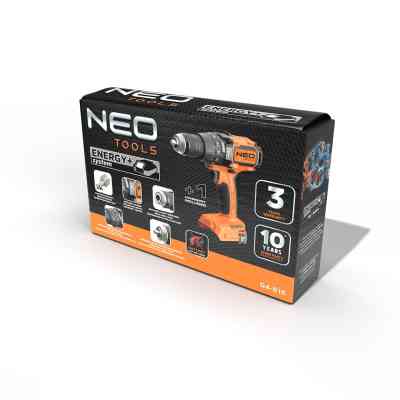 Шуруповерт Neo Tools Energy+ 18V, бесщеточный, 100Нм, 0-480/0-1900об/мин 1.56кг (без АКБ и ЗУ) (04-616) Винница