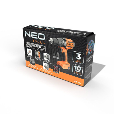 Шуруповерт Neo Tools Energy+ 18V, бесщеточный, 100Нм, 0-480/0-1900об/мин 1.56кг (без АКБ и ЗУ) (04-616) Винница - изображение 5