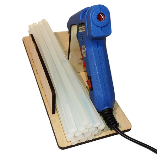 Підставка для клейового пістолета 20 Вт і стрижнів фанерна підставка тримач для термопістолета 7 мм компактний органайзер Київ - фото 3