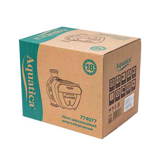 Aquatica Насос циркуляционный энергосберегающий 8-130Вт Hmax 8м Qmax 133л/мин Ø2" 180мм + гайки Коломия