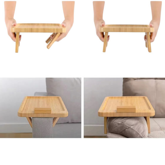 Поднос на подлокотник дивана с держателем телефона и планшета для гаджетов ,столик для еды с подоставкой Каменец-Подольский