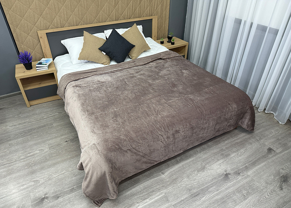 Плед-покривало Decorator WellSoft 180х210 см однотонний Лілово-сірий (87-266) Київ - фото 3