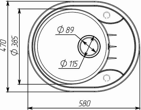 VALESO Гранітна мийка для кухні VALESO ONYX 5847 матова Чорний металік Коломыя