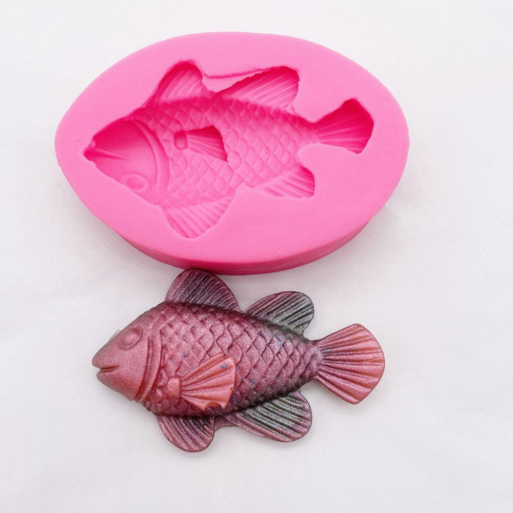 Молд силиконовый Рыбка 76 на 50 мм розовый Киев - изображение 4