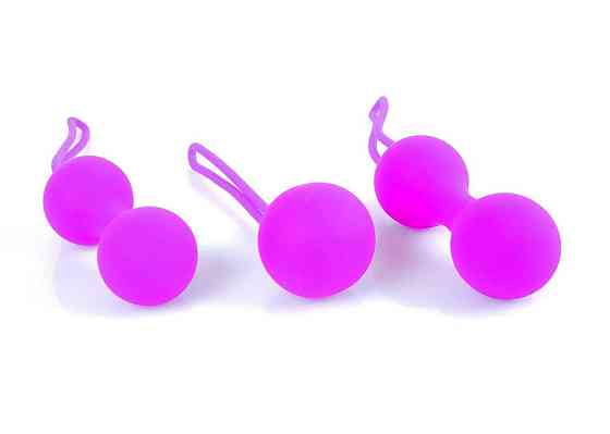 Набір вагінальних кульок - Silicone Kegal Balls Set Purple Sex Aura Київ