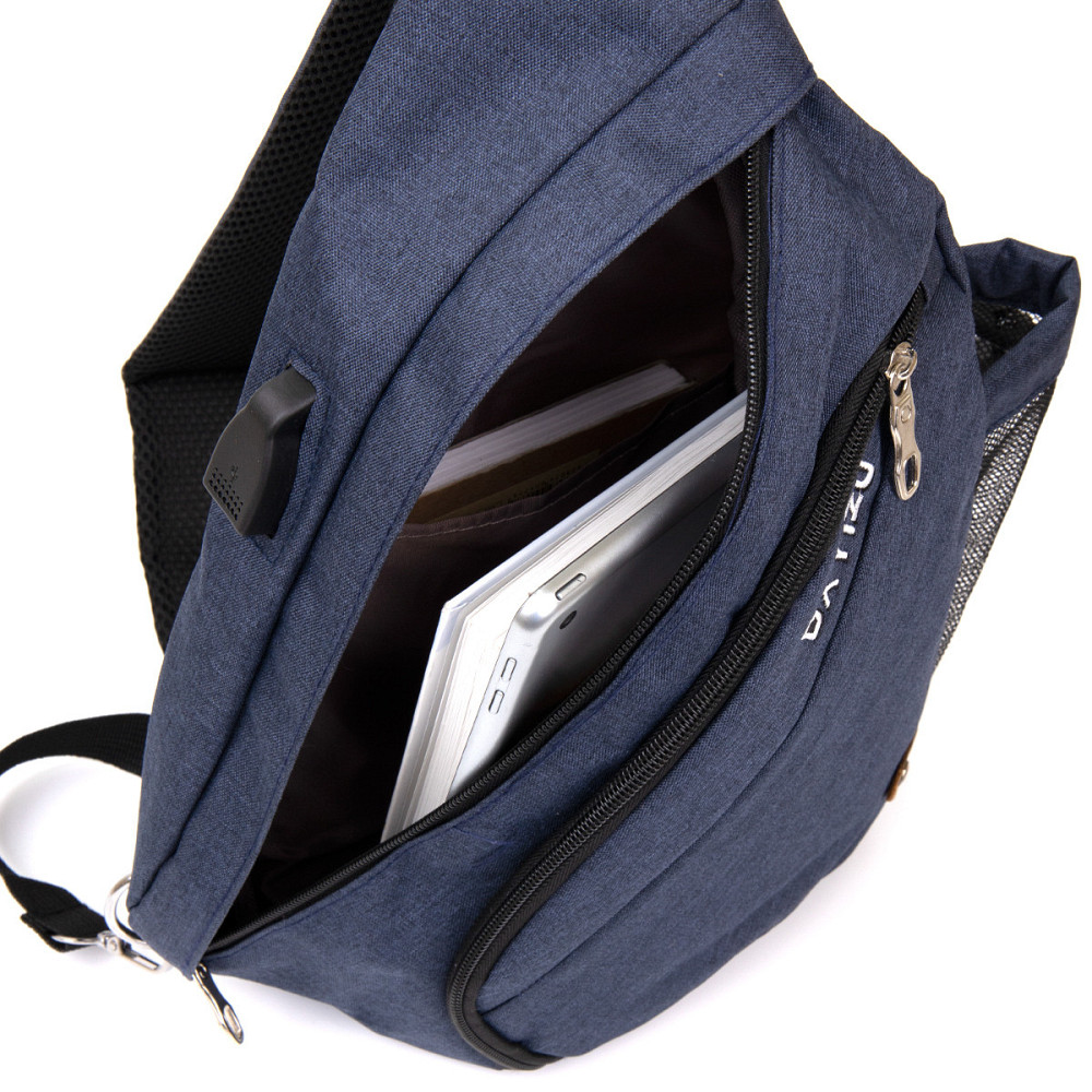 Сумка унисекс через плечо смарт текстильная Vintage 20551 Синяя Киев - изображение 4