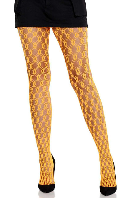 Колготки Leg Avenue Eyelet Net Tights Neon Orange One Size Sex Aura Киев - изображение 1