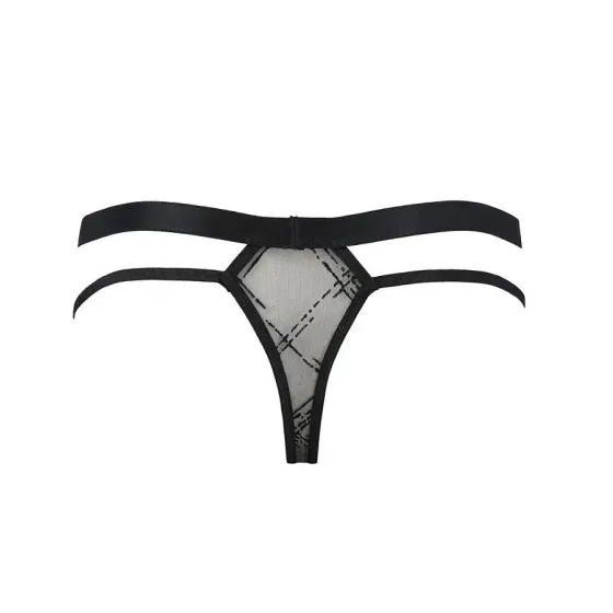 Чоловічі прозорі стринги Passion 029 THONG COLLIN L/XL Black, сітка Львов