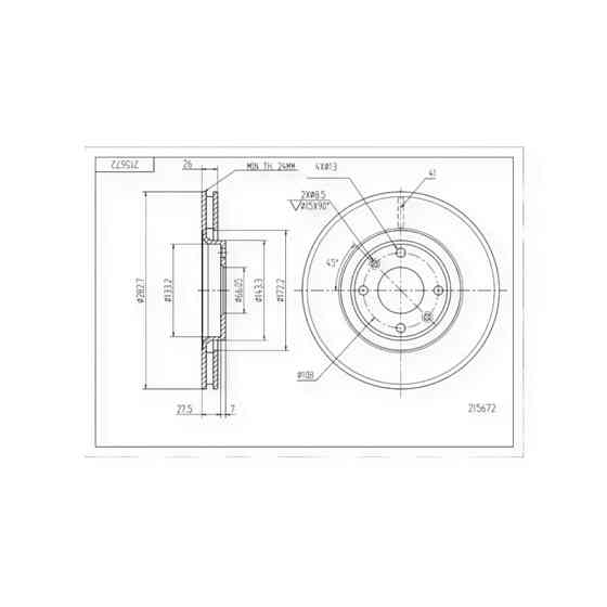 Диск Citroen Berlingo-Peugeot Partner (2008-) передній (283mmx26mm) гальмівний Мукачево