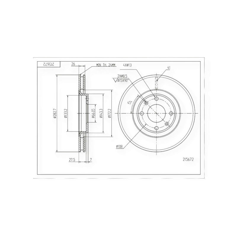 Диск Citroen Berlingo-Peugeot Partner (2008-) передний (283mmx26mm) тормозной Мукачево - изображение 1
