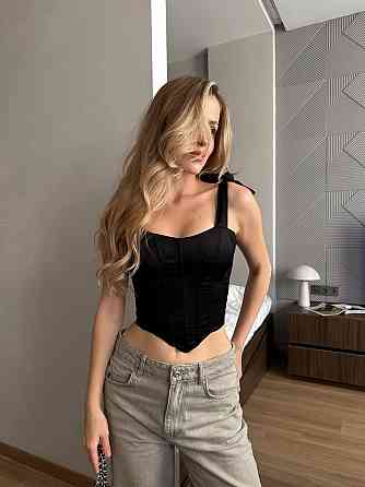 Женский стильный корсет на змейке королевский шелк Черный, 44/46 Одесса