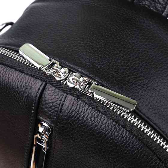 Практичний жіночий рюкзак з натуральної шкіри Vintage 23057 Чорний Київ