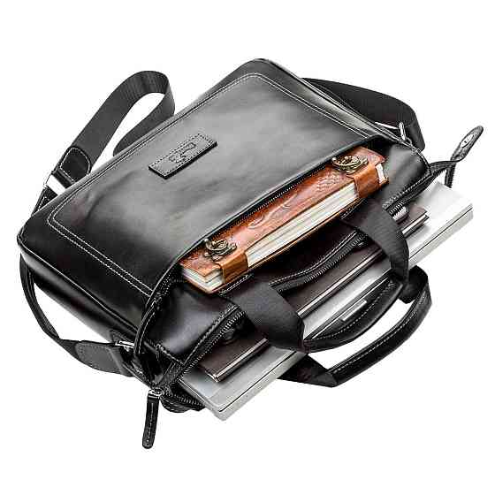 Сумка мужская SHVIGEL 11107 кожаная Черная Киев