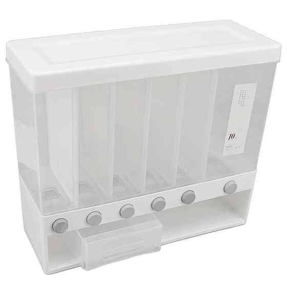 Диспенсер для сипучих продуктів, 6 відділень / Кухонний органайзер з дозатором для круп / Контейнер для круп Київ