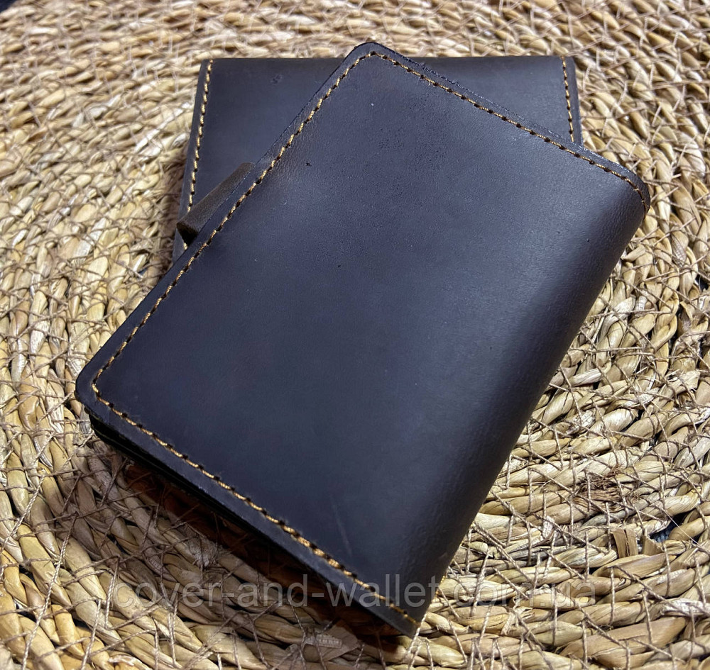 Маленькая обложка картхолдер на авто документы и id паспорт с винтажной кожи Crazy horse Киев - изображение 6