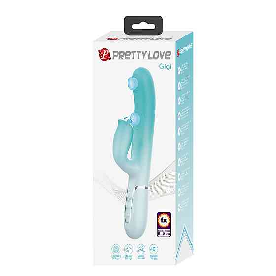 Пульсатор с клиторальным стимулятором Pretty Love - Gigi Light Green, 7 thumping functions 7 licking modes, Sex Aura Киев